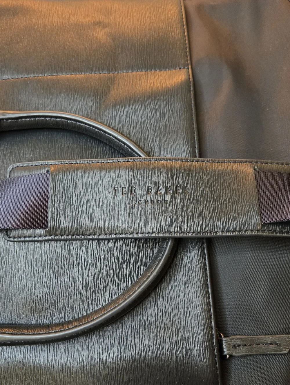 Ted Baker Men's Belgraves Laptop Bag Navy Nylon and Leather Laptop Briefcase